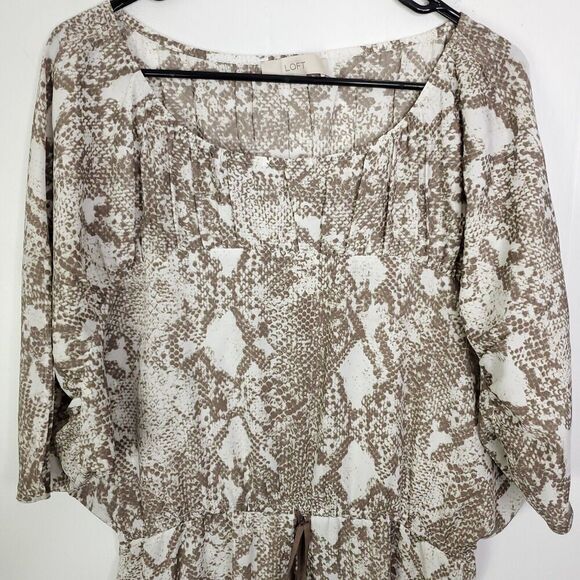 Loft Dress Womens M Snake Print Drawstring Waist Kimono Sleeves Lightweight - Picture 3 of 10